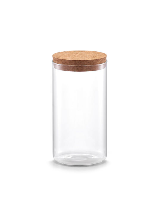 General Use Vase with Lid Glass Transparent 1100ml 1 Piece