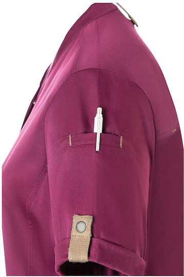 Karlowsky Coat Chef 100% Cotton made Female Fuchsia with Short Sleeve
