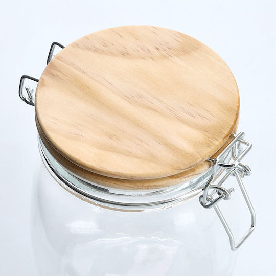 Vase General Use with Airtight Lid Glass Transparent 1000ml