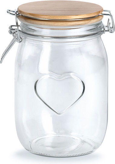 Vase General Use with Airtight Lid Glass Transparent 1000ml