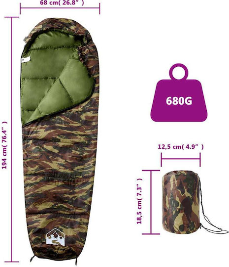 vidaXL Schlafsack Einzeln Green