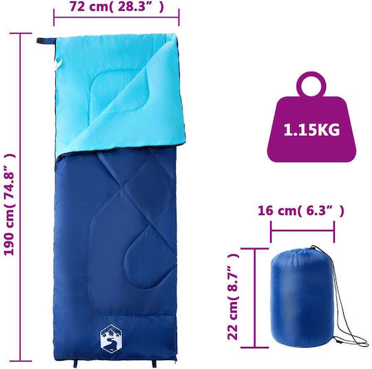 vidaXL Schlafsack Einzeln Blue