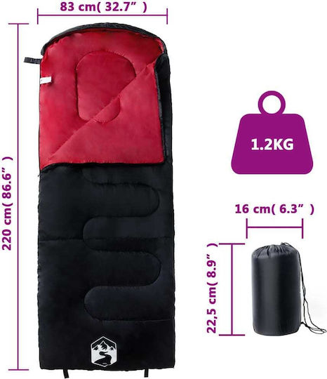 vidaXL Schlafsack Einzeln Red