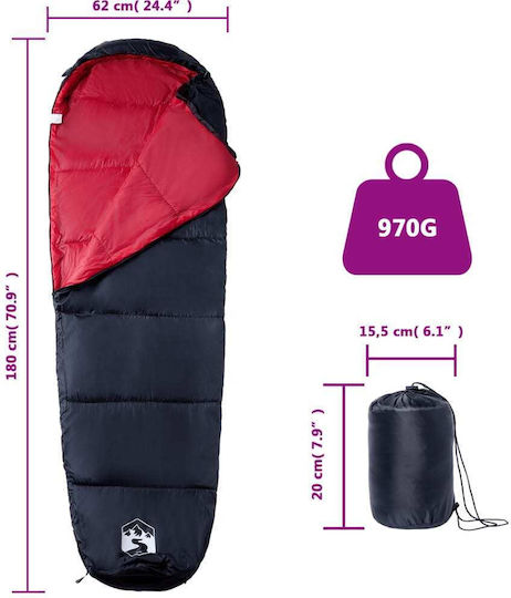 vidaXL Sleeping Bag Μονό Κοκκινο