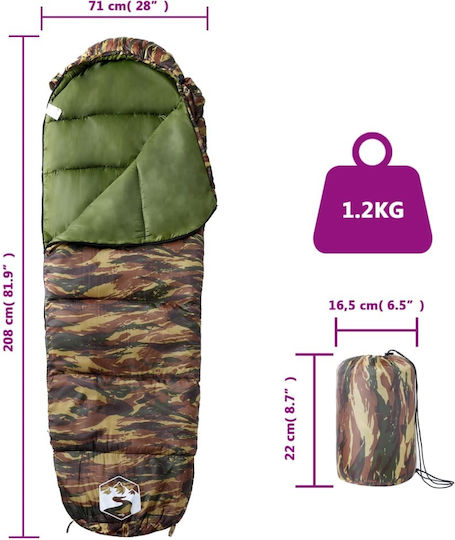 vidaXL Sac de dormit Single Green
