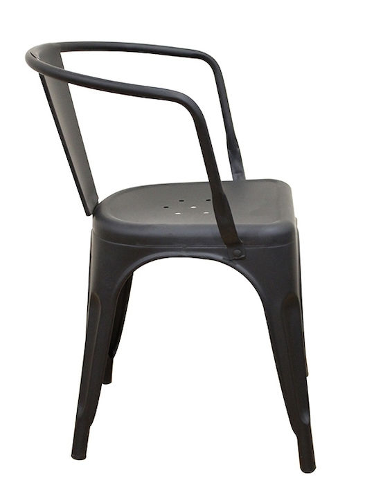 Outdoor Metal Chair Texas Black 44x37x71cm