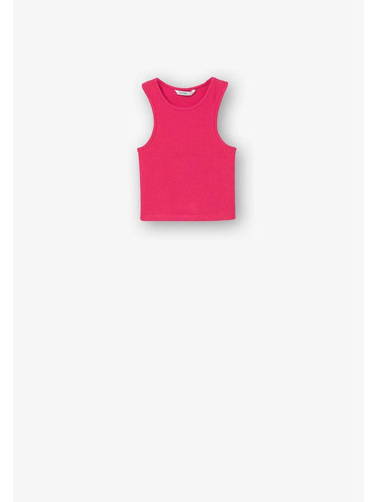 Kids' Crop Top Sleeveless Fucshia