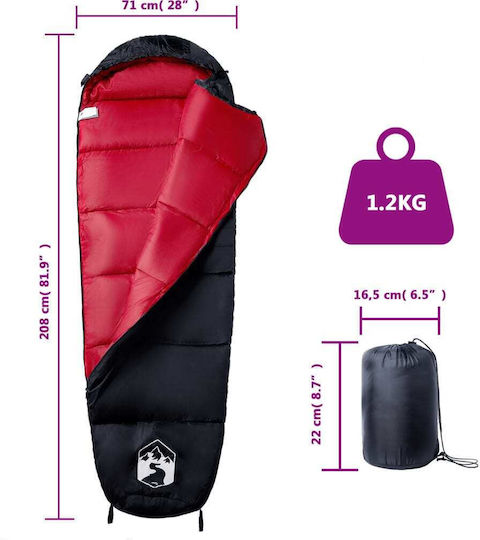 vidaXL Schlafsack Einzeln Red
