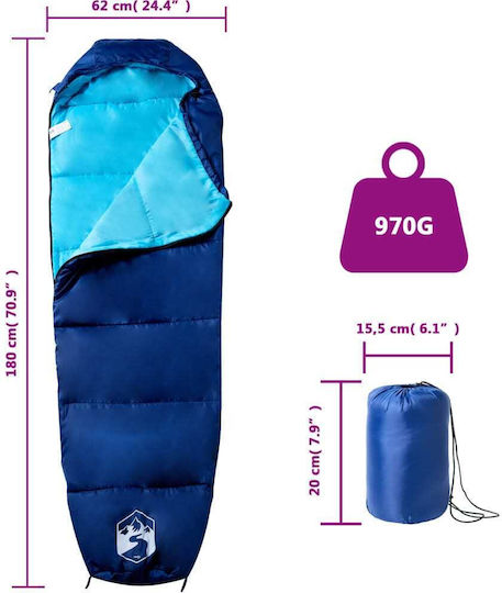 vidaXL Sleeping Bag Single Blue