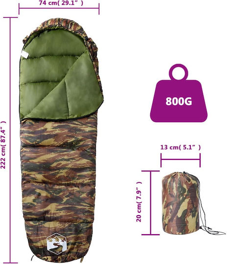 vidaXL Sac de dormit Single Green