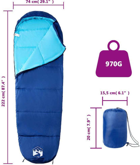 vidaXL Sleeping Bag Μονό Μπλε