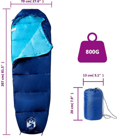 vidaXL Sleeping Bag Single Blue