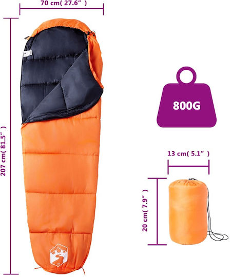 vidaXL Sac de dormit Single Portocaliu