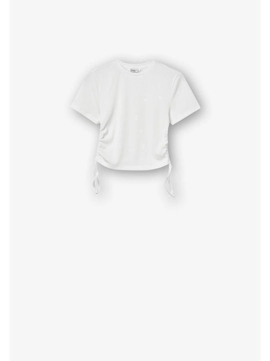 Crop Top pentru copii Cu mânecă scurtă White