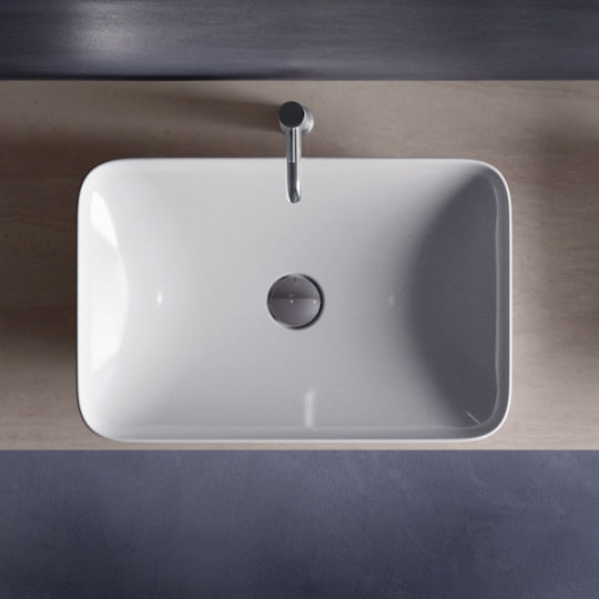 Rak Ceramics Variant Επικαθήμενος Νιπτήρας Πορσελάνης 55x36cm Λευκός