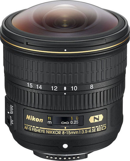 Nikon Cadru complet Obiectiv Foto AF-S Nikkor 8-15mm f/3.5-4.5E ED Ochi de pește / Zoom ultra-larg pentru Montura Nikon F Black