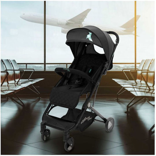 Asalvo Travel + Flight Baby Stroller Suitable from 6+ Months Black Aqua
