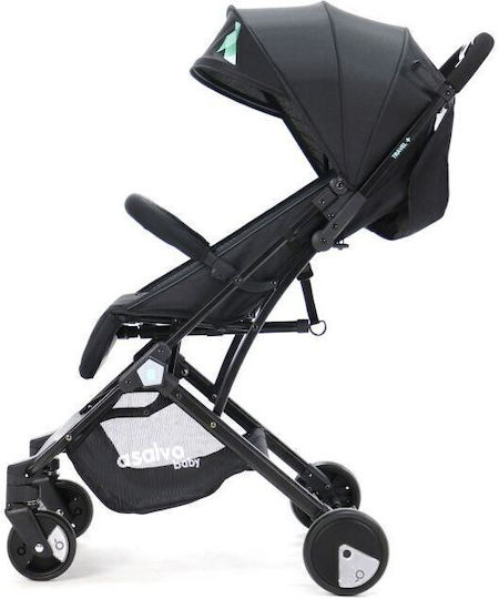 Asalvo Travel + Flight Baby Stroller Suitable from 6+ Months Black Aqua