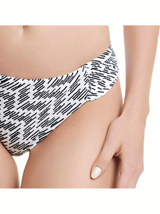 Erka Mare Bikini Bottom Slip 45415 Embossed White