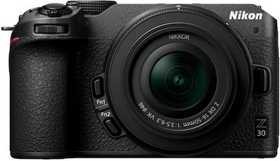 Nikon Mirrorless Φωτογραφική Μηχανή Z 30 Crop Frame Kit (Z DX 16-50mm F3.5-6.3 VR) Black