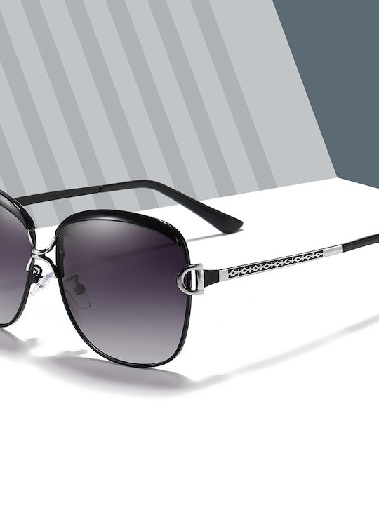 Techsuit Women's Sunglasses with Purple Metal Frame and Purple Gradient Polarized Lens
