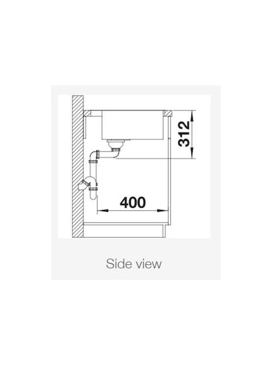 Blanco Drop-In Sink Inox W54.3xD51cm Black