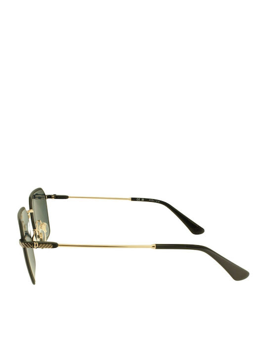 Police Unisex Sunglasses with Gold Metal Frame and Blue Mirror Lens SPLL84 300B