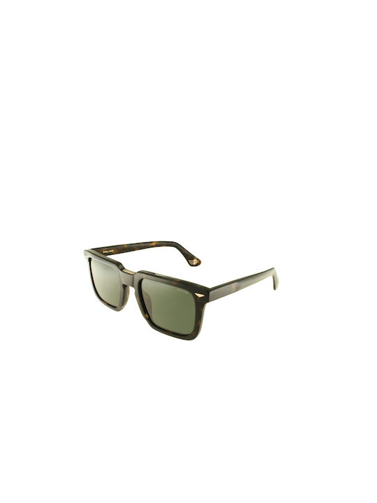 Police Men's Sunglasses with Brown Tartaruga Plastic Frame and Green Mirror Lens SPLL88V 722V