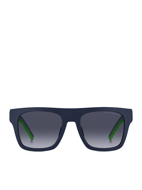 Tommy Hilfiger Men's Sunglasses with Navy Blue Plastic Frame and Blue Gradient Lens