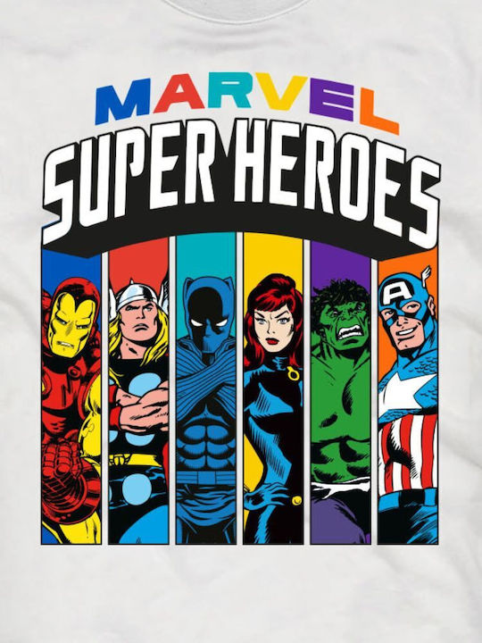 Mc2 Saint Barth Classic Fit Marvel Super Heroes Print Ανδρικό Κοντομάνικο T-shirt Λευκό