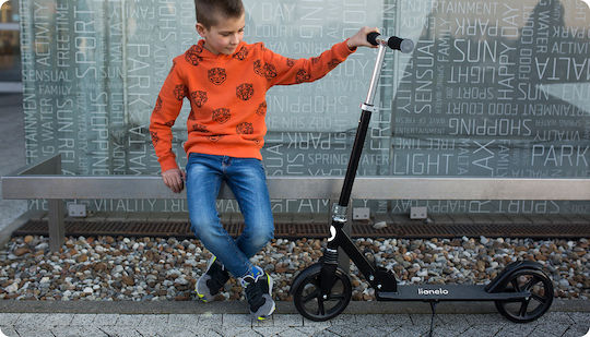 Lionelo Παιδικό Πατίνι Αναδιπλούμενο Luca Δίτροχο Black Carbon Pink