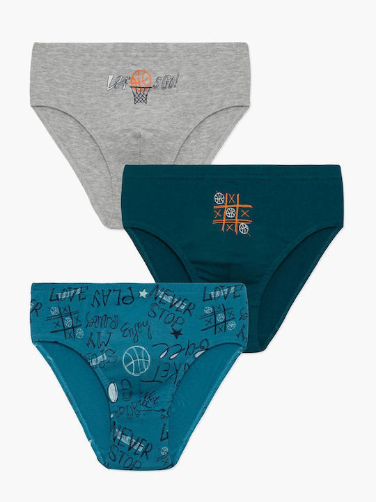 Minerva Set of Kids' Briefs Gray 3pcs