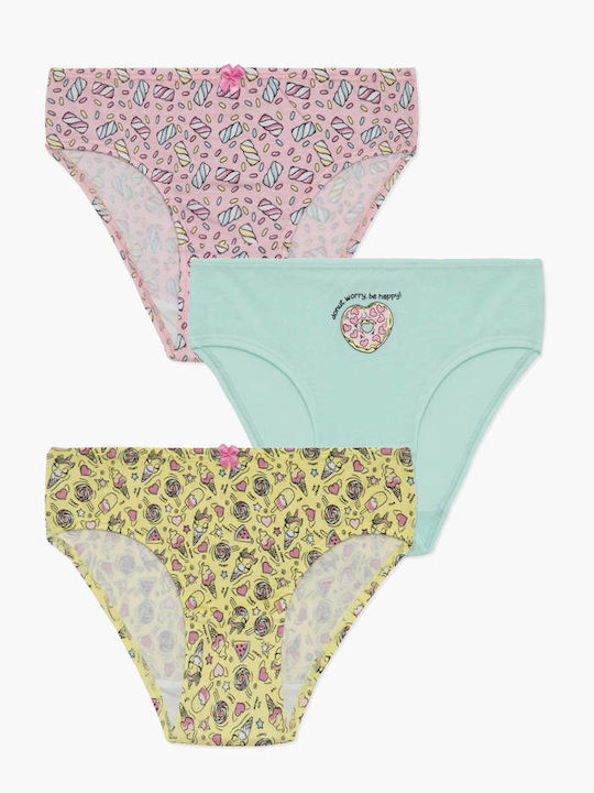 Minerva Candies Kids' Set with Briefs Pink-yellow-l.green 3pcs Minerva Candies Kids' Set with Briefs Pink-yellow-l.green 3pcs