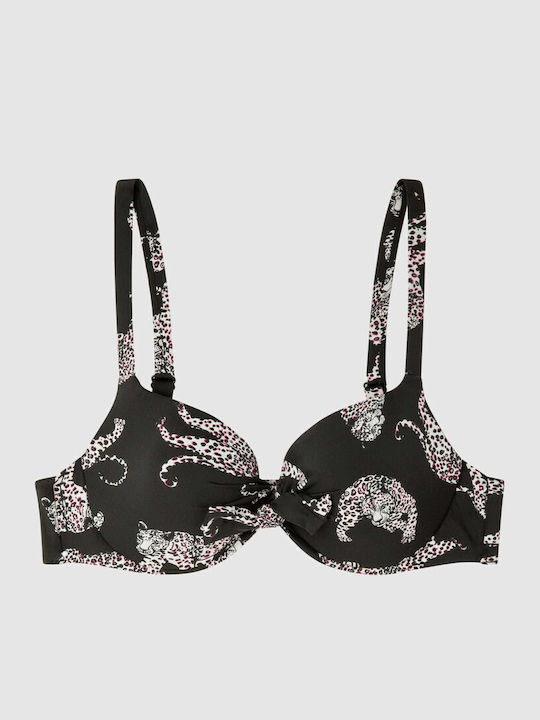 Underwire Bikini Bra with Adjustable Straps Black