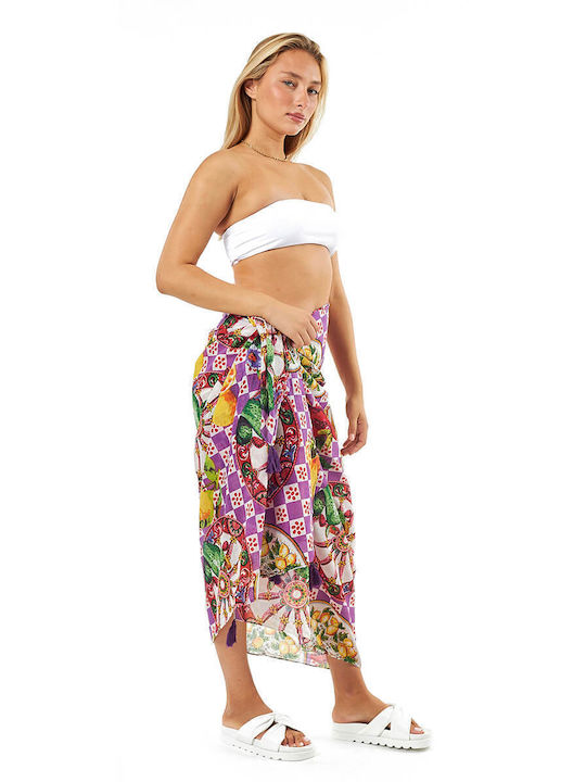 Verde Lila Damen Pareo