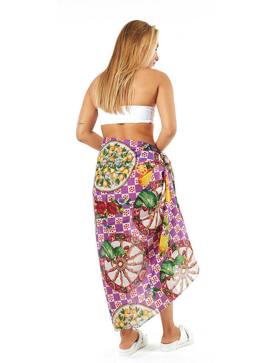 Verde Lila Damen Pareo