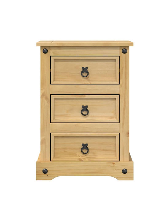 Nachttisch Metall Beige 45x35x64cm