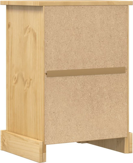 Κομοδίνο Ξύλινο με Μεταλλικά Πόδια Μπεζ 45x35x64cm