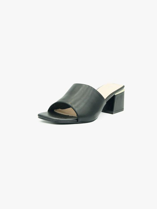 Joya Chunky Heel Mules Black