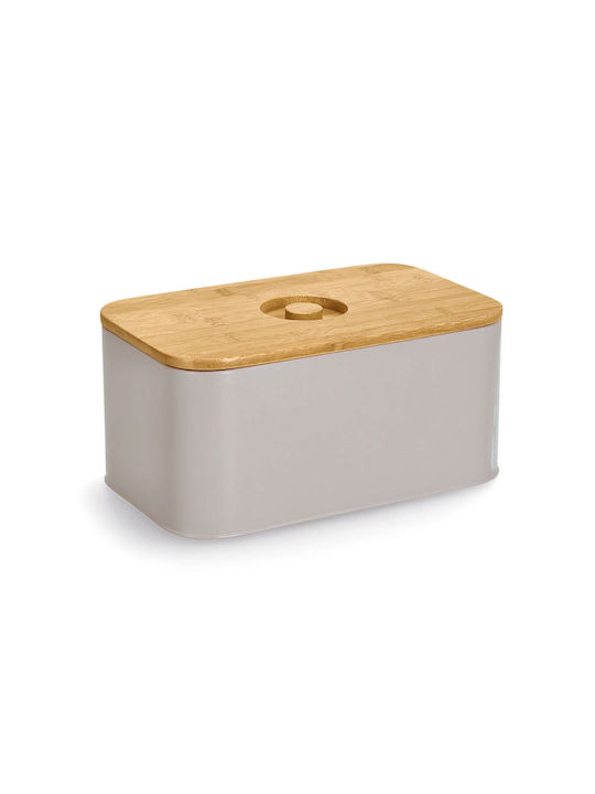 Zeller Cutie de pâine cu capac Metalic Bej 30x18x14cm