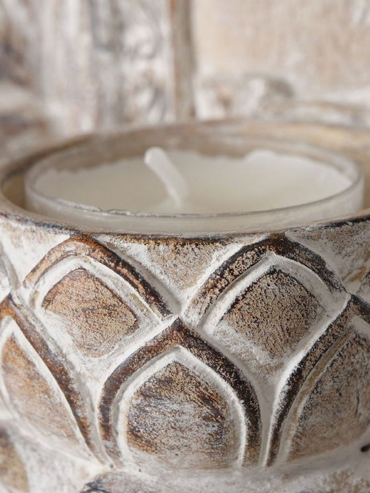 Boltze Candle Holder suitable for Tealights Polyresin in Beige Color 30cm 1pcs