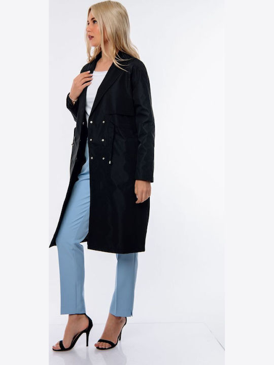 Femeie black Palton cu Nasturi