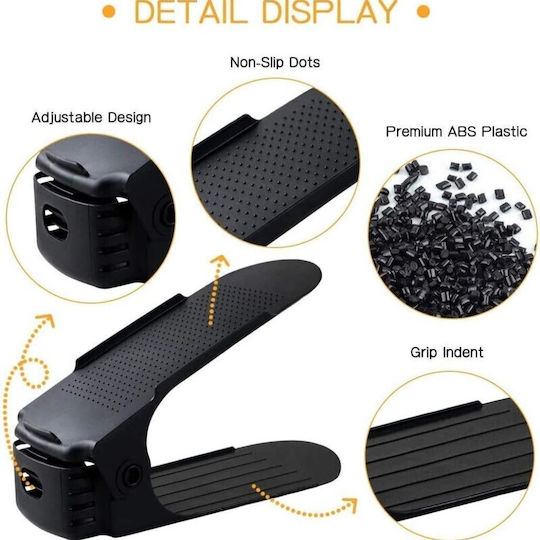Bază Din Plastic Pentru Depozitarea Pantofilor Neagră 6x25.5x11cm 4 Bucăți