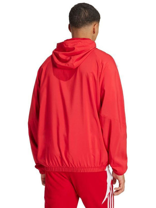 Adidas Tiro Men's Hooded Cardigan with Zipper Red