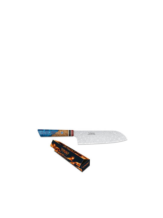 Tokisu Μαχαίρι Santoku από Δαμασκηνό Ατσάλι 19.5cm