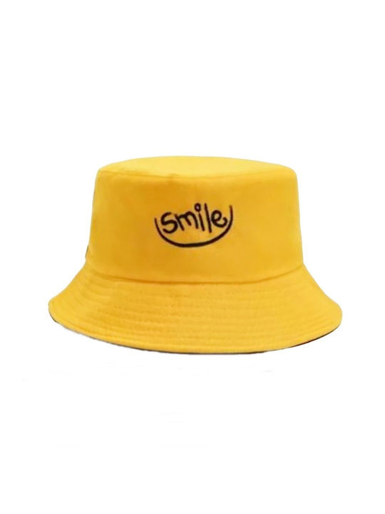 Καπέλο Unisex Τύπου Bucket Ντουμπλ Φας Smile Μαύρο Κίτρινο – 24022767111202402276711027 One Size