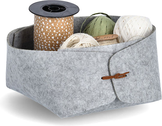 Storage Basket Fabric Gray 19x19x11.5cm 1pcs