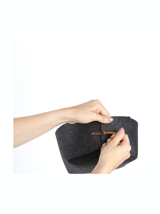 Storage Basket Fabric Gray 13.5x13.5x7.5cm 1pcs