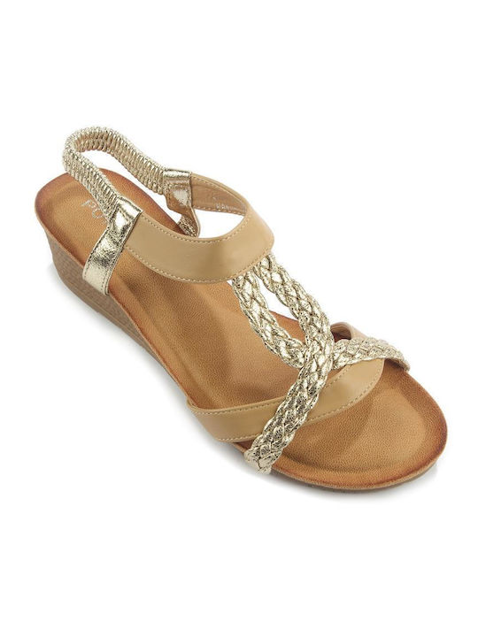 Gewebte flache Sandalen Fshoes Or051.02 Fshoes Beige