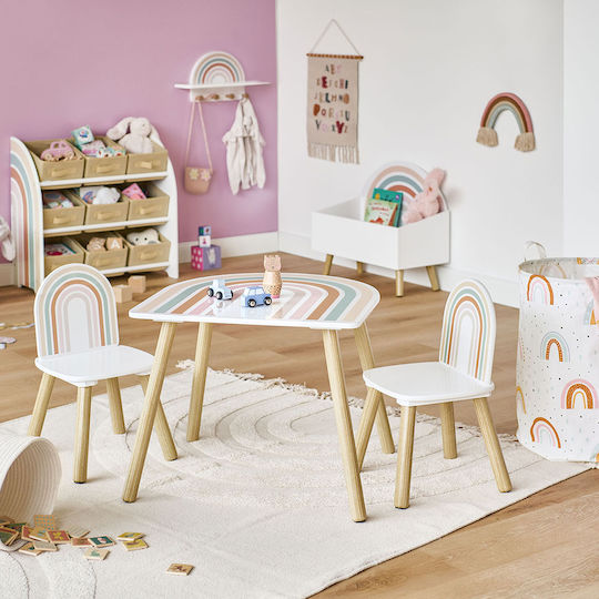 Zeller Kinder Aufbewahrungsbox aus Holz Weiß 58x28x52cm 1Stück
